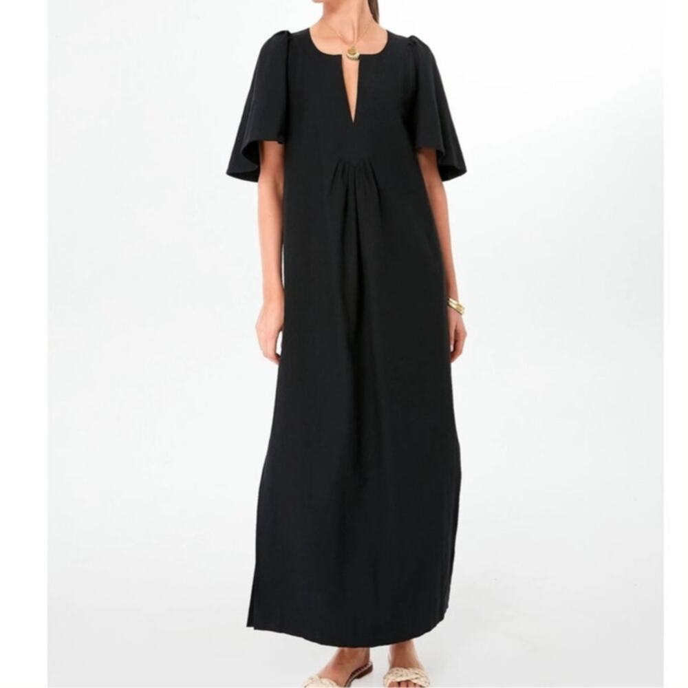 Pomander Place Tuckernuck (S) Finley Black Flutter Sleeve Maxi Dress Boho